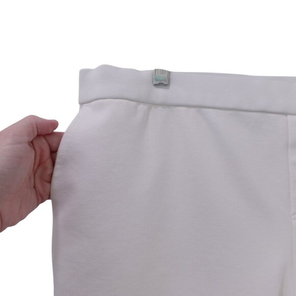 LN Susan Graver Smart Ponte Knit Sofia Straight Leg Crop Pants Sz PL Cream Petal - Picture 3 of 10